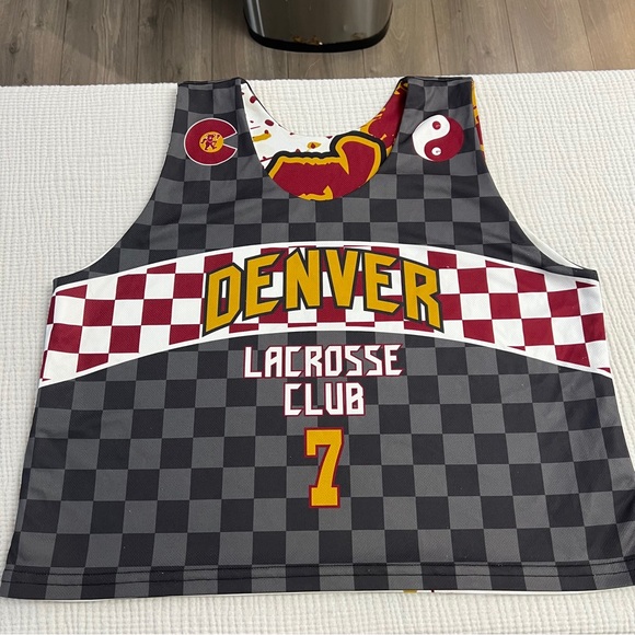 Denver Lacrosse Checkered Reversible Jersey Grateful Dead #7 Small - Picture 1 of 6